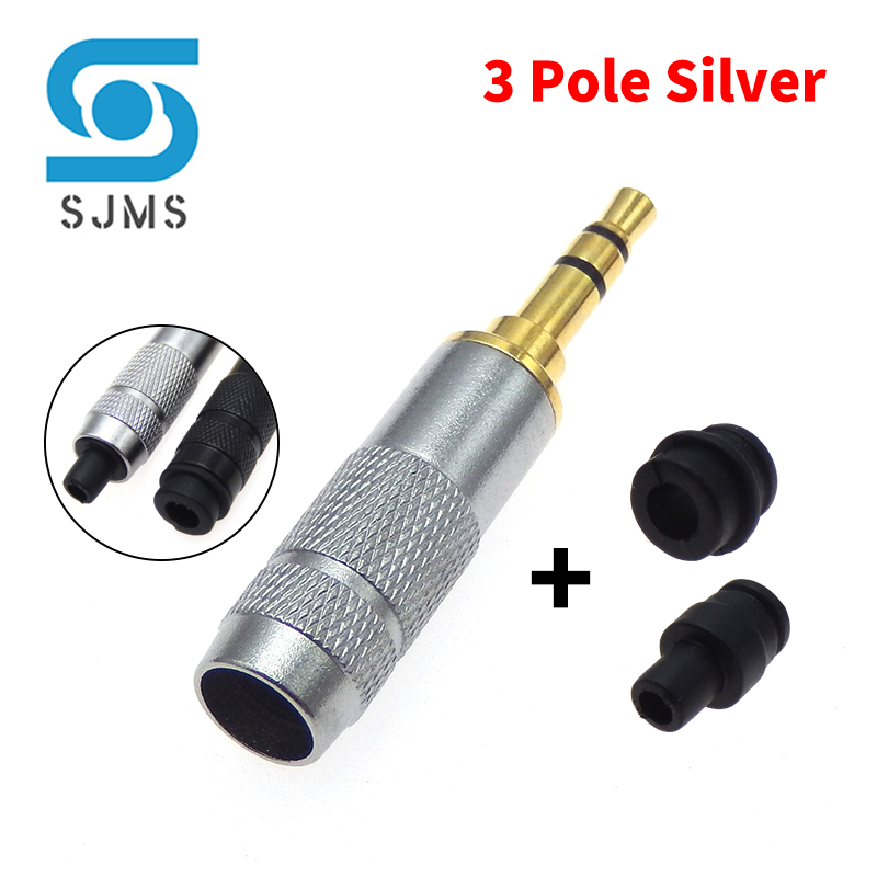 Vergulde Stereo Met Clip 3.5 Mm 3-polige 4-polige Reparatie Hoofdtelefoon Jack Plug Kabel Audio Plug Jack Connector Solderen Diy 6Mm: Sky Blue / Onder 5 Stks