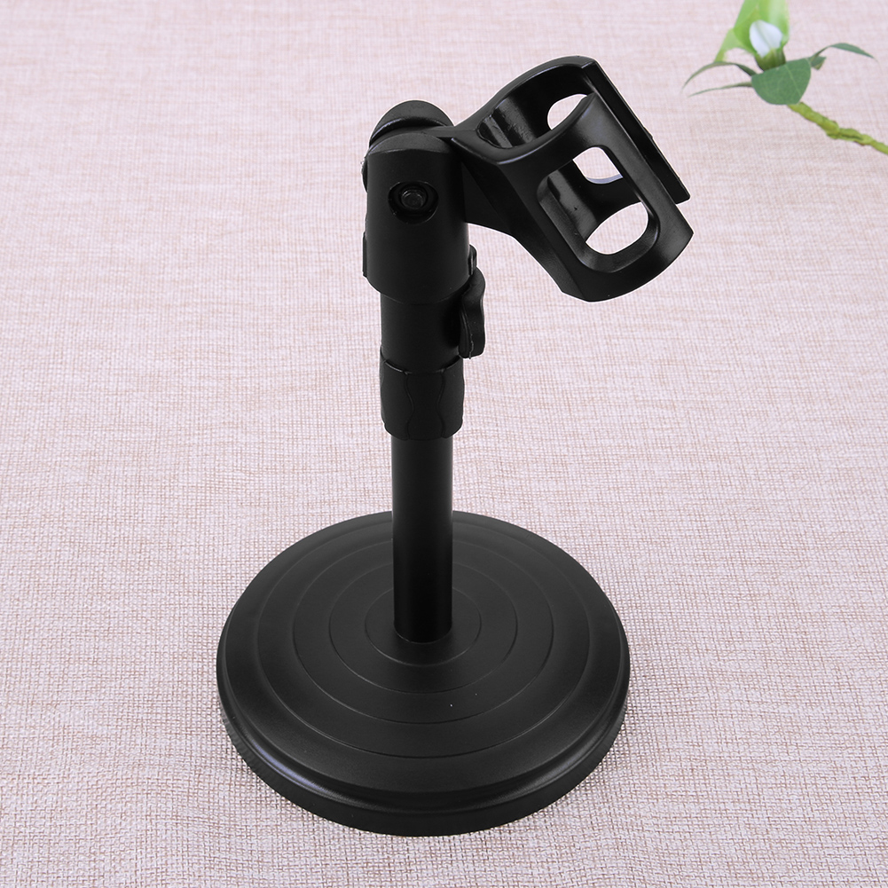 Bureau pliable trépied micro support Angle réglable pliable dessus de Table Microphone montage support support support plastique noir