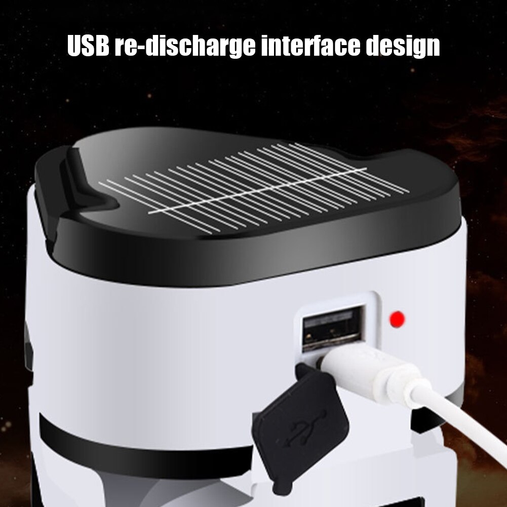 Solar Powered Emergency Light IP65 Waterproof Outdoor Camping ABS Portable Hiking Super Bright Working 60 LEDs Cool White 6500K