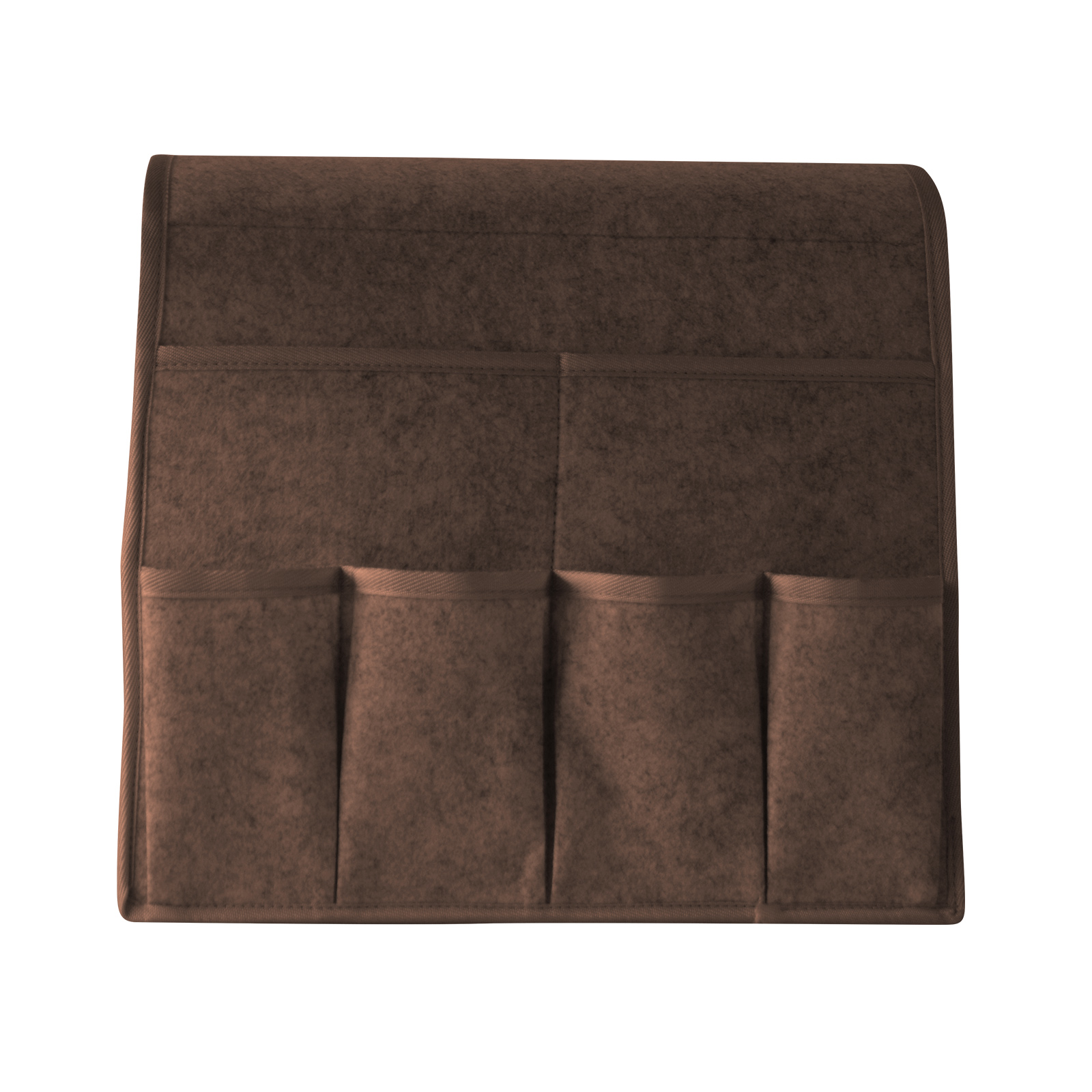 Sac de rangement suspendu pour fauteuil, caddie en feutre, organisateur d'accoudoir inclinable pour Magazine tablette téléphone portable télécommande: Couleur teck