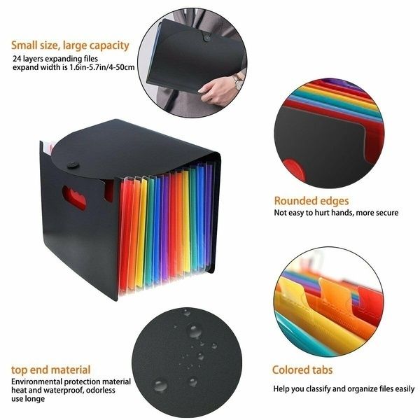 13 lommer stor regnbue  a4 dokumentmappe udvidelig filorganisator selvstående dokumentmappe business arkiveringsboks 33*23.5*3.5cm