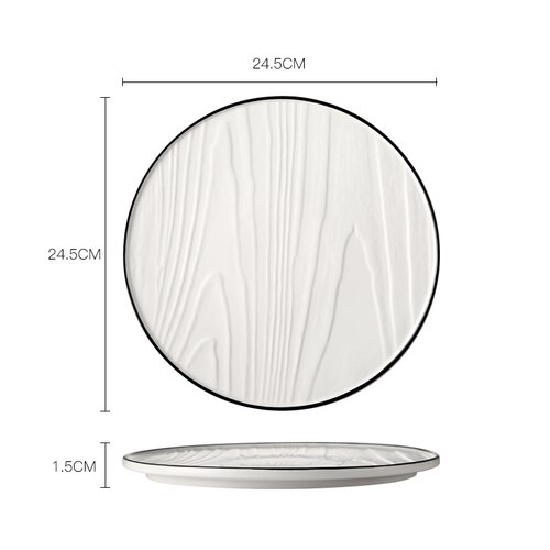 Nordisk stil bøf flade plader high-end vestlig restaurant tallerken sort og hvid rektangulær keramisk fad husholdningsartikler: C -2