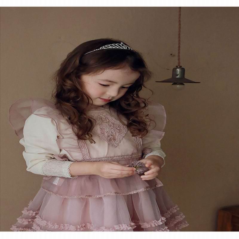 Chaleco coreano para bebé, ropa de tul bordada para niña, E20579,