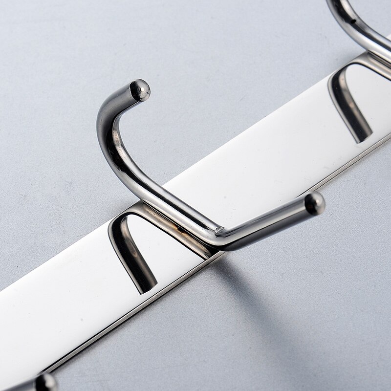 Sliver Mirror Stainless Steel Hanger Hooks with 3/4/5/6/7/8 Hooks for Towels Hold Hanger In Bathrooms Kitchen Towel Hook