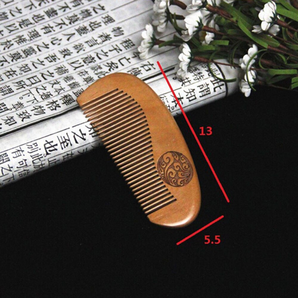 Natural Wide Tooth Peach Wood Comb Healthy No-static Massage Hair Wooden Comb Chinese Traditional Haircut Tool