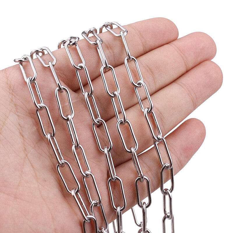 Do Not Fade Big Thick Chain Width Stainless Steel Cable Chains Findings DIY Jewelry Making Supplies Lots Bulk: Width 7mm