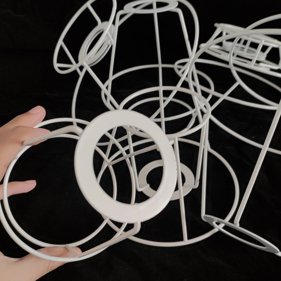 Abajur Circular Lampshade Frame Ring 11/14/15/16.5cm Diameter Lamp Light Shade DIY Making Kit Set Iron E27 Lampshade Frame