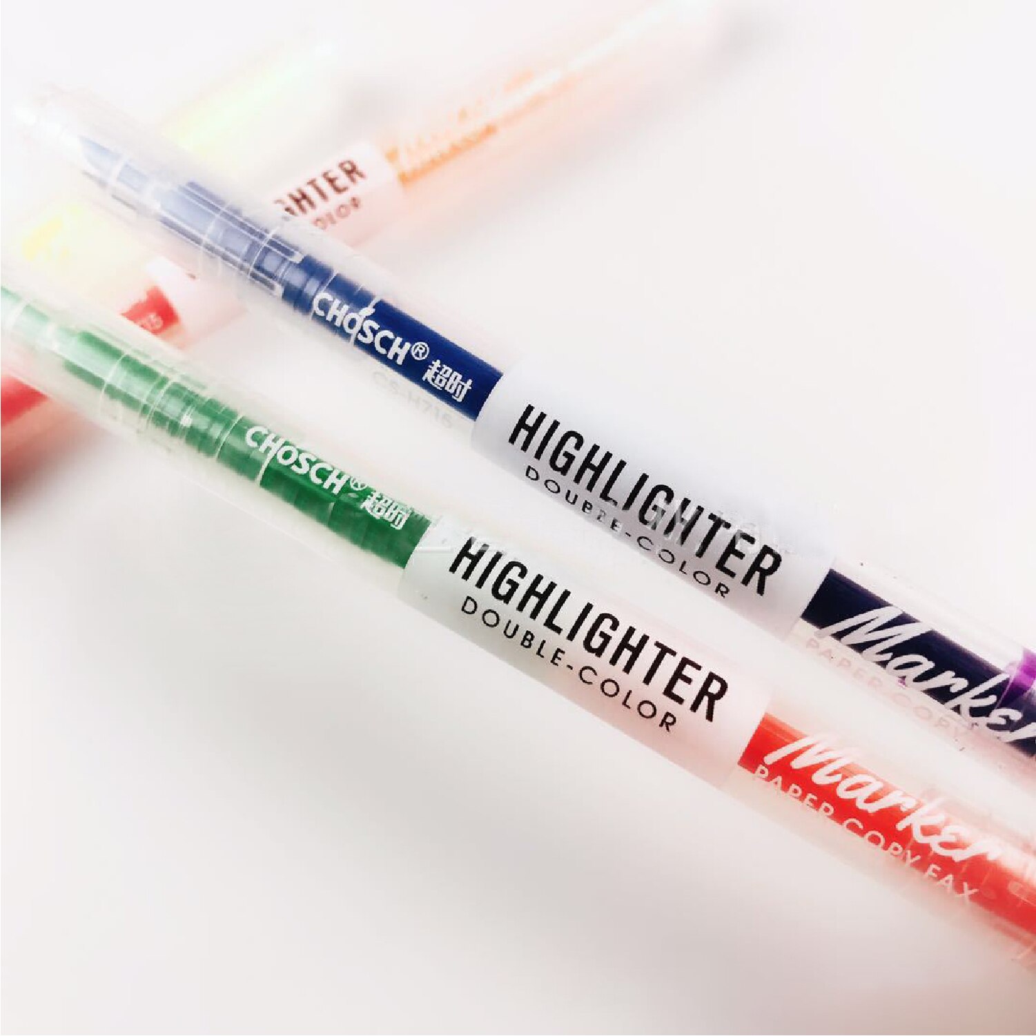 CHOSCH Twin Tip Highlighter 5Pcs/Bag 6 Colors Cute Pen Double Headed marker Pen Mark Pen Office School Supplies Stationery