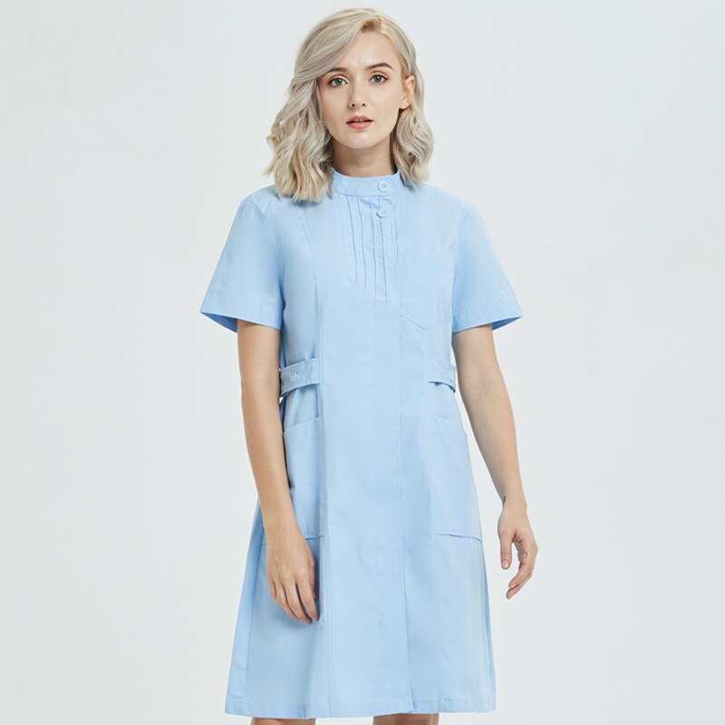 Enfermera verano ropa de trabajo de manga corta cuello redondo invierno de manga larga Hospital Médico farmacia belleza salón uniformes bata de laboratorio