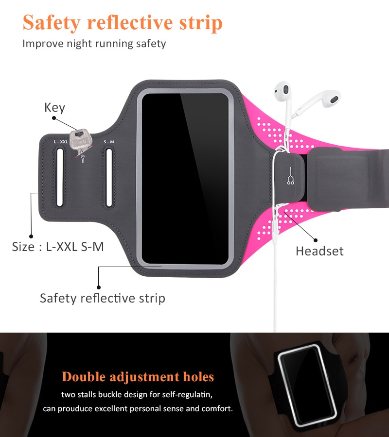 Funda deportiva resistente al agua para iPhone 6, 7, 8 X, Huawei, Universal, para correr