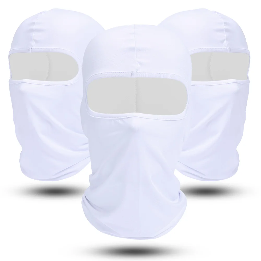 Gorro de pasamontañas deportivo transpirable de secado rápido a prueba de viento máscara facial completa para montar correr esquí senderismo cubierta facial al aire libre hombres: Plata
