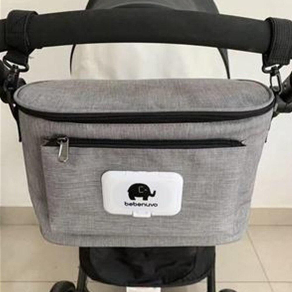Luiertas cartoon kinderwagen tas organizer tas luier luiertassen wandelwagen buggy kinderwagen kar mand haak kinderwagen accessoires: Grijs
