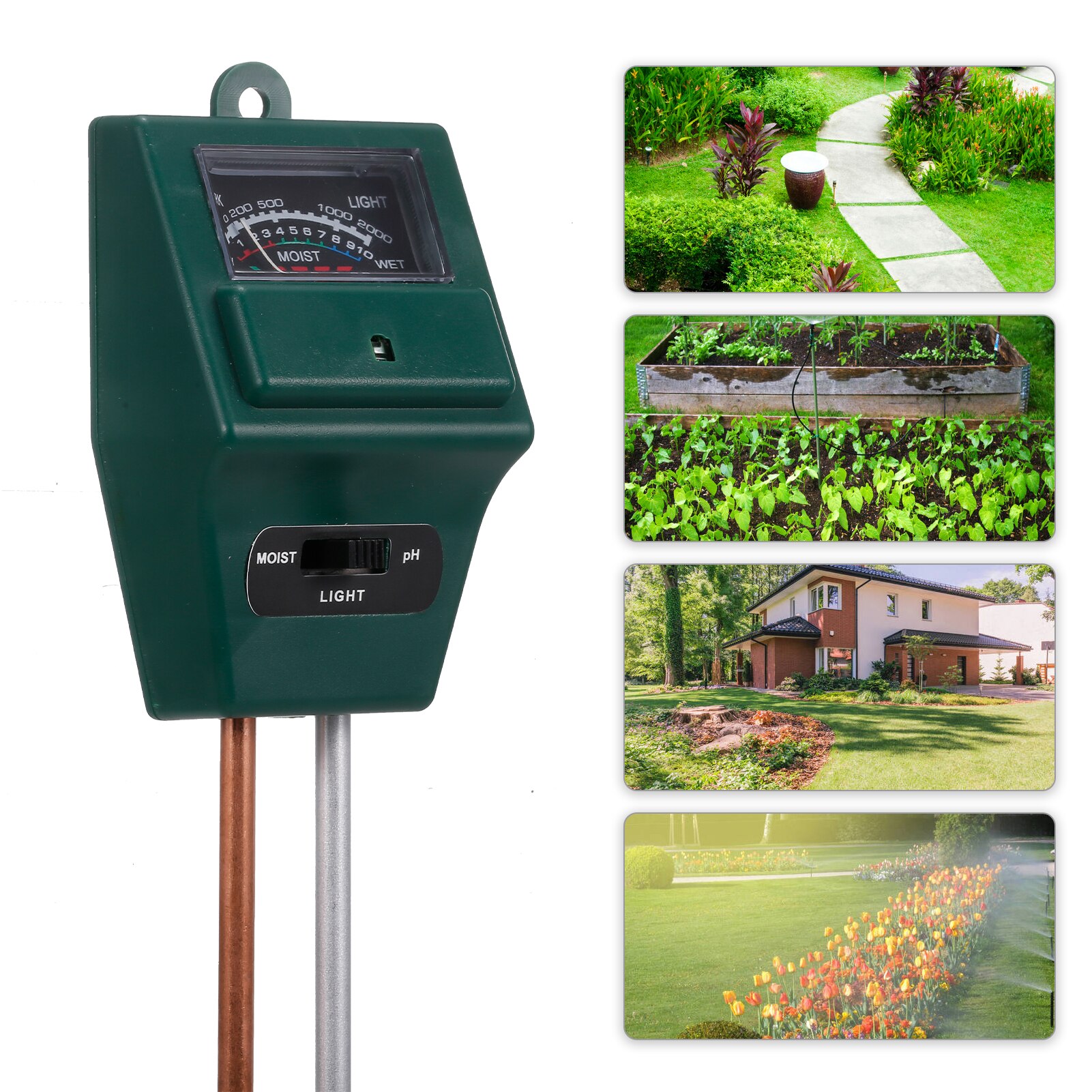 Bodem Ph Meter Bodemvochtmeter 3-In-1 Bodem Tester Voor Vocht Licht Ph Gazons Farm Planten kruiden