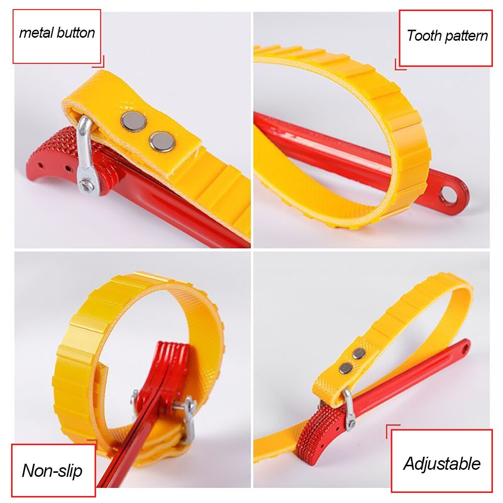 Belt Wrench Oil Filter Puller Strap Spanner Chain Wrench Strap Opener Adjustable Strap Opener Cartridge Disassembly Tool