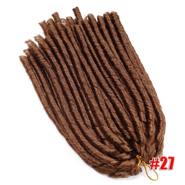 Soft Dread Locks Crochet Braids 14 inch Straight Hair Extensions 30rootsFaux Locks Crochet Braids Black Synthetic Braiding Hair: 27