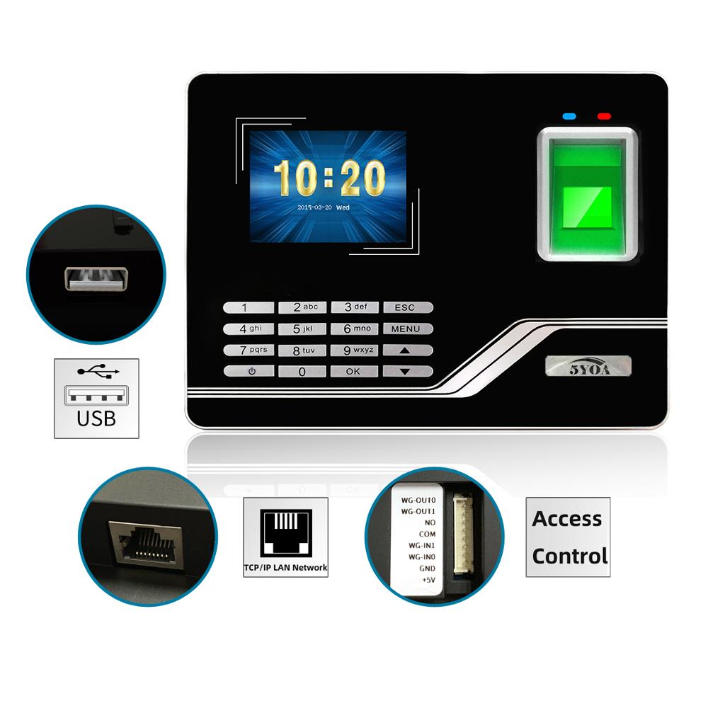 Attendance System Fingerprint TCPIP USB Password Access Control Office Time Clock Employee Recorder Device Biometric Machine