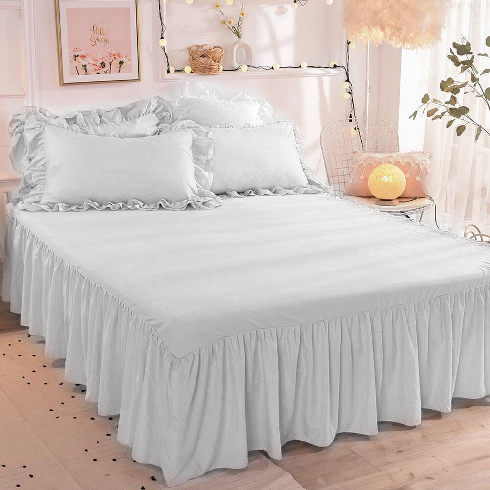 Hoeslaken Cover Graceful Kant Sprei Slaapkamer Bed Cover Rok Decoratie Antislip Matrashoes Rok Cubrecama