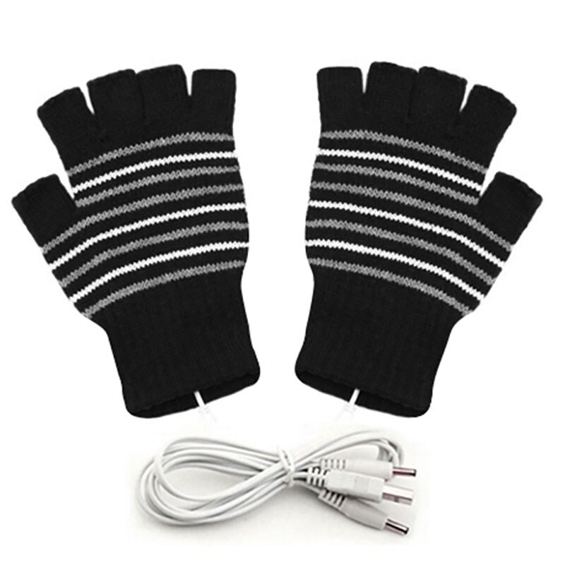 Elektrische verwarmde handschoenen winter thermische usb verwarmde handschoenen volledige & halve dames heren handschoenen winter warme wanten