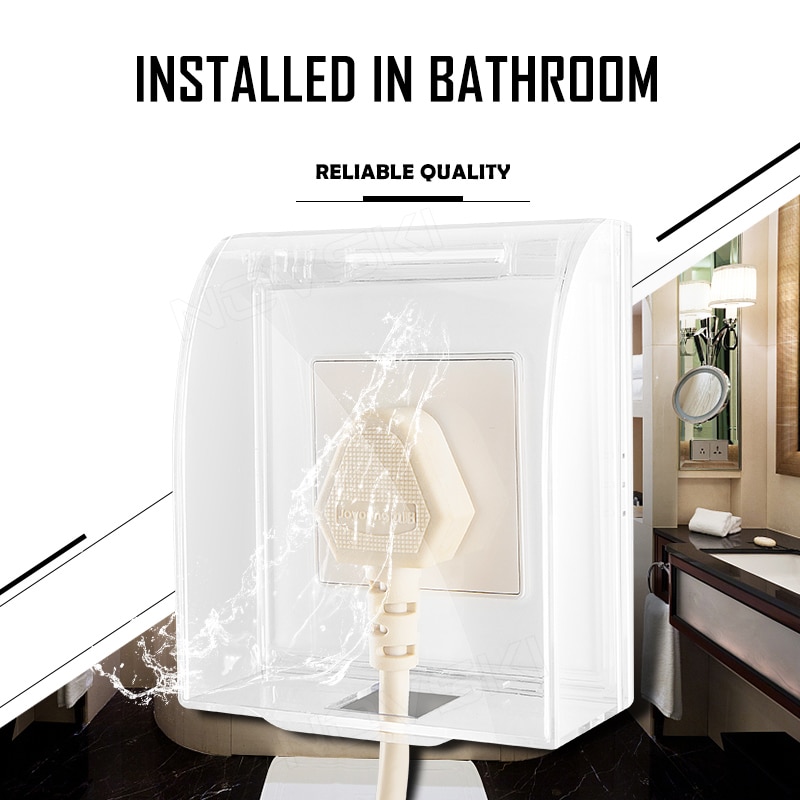 BONDA waterproof 86 type wall socket board panel switch box cover protector, flame retardant, 360 degree waterproof universal