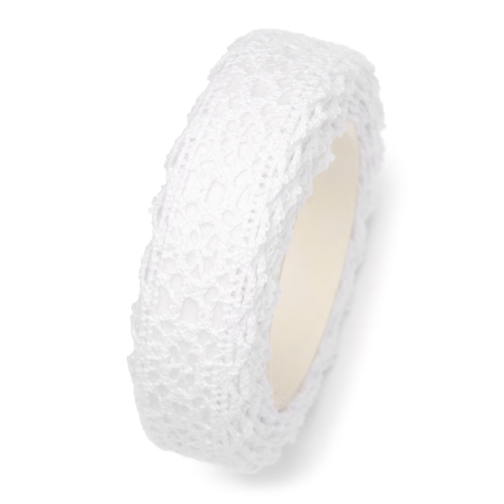 1 rolka kwiat taśma maskująca rolka do czyszczenia ubrań gumowa koronka rolka Scrapbooking naklejka samoprzylepna DIY rzemiosło Album dekoracyjny przyklejony: 1.5cm white