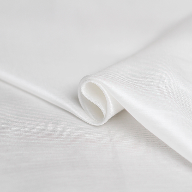 Pearlsilk 12momme 140cm width white colour Silk Cotton Satin garment matrials Summer Lining DIY clothes fabrics