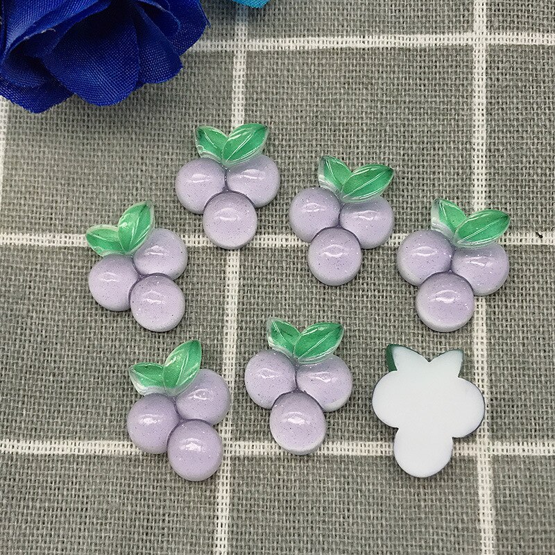 10 sztuk owoce półpłaskie kaboszony z żywicy Scrapbooking robić kokardki robić włosów centrum przypadku telefonu ozdoby Flatback DIY akcesoria: Grape