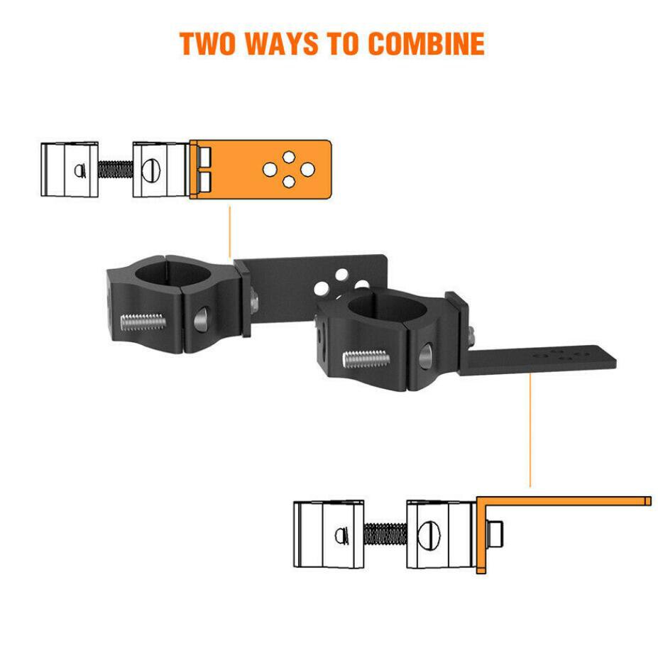 2 Pcs Universal 30-54mm Lamp Mount Motorcycle Spotlight Fog Lamp Brackets Head light lamp holder Adjustable Fork Mount Clamp