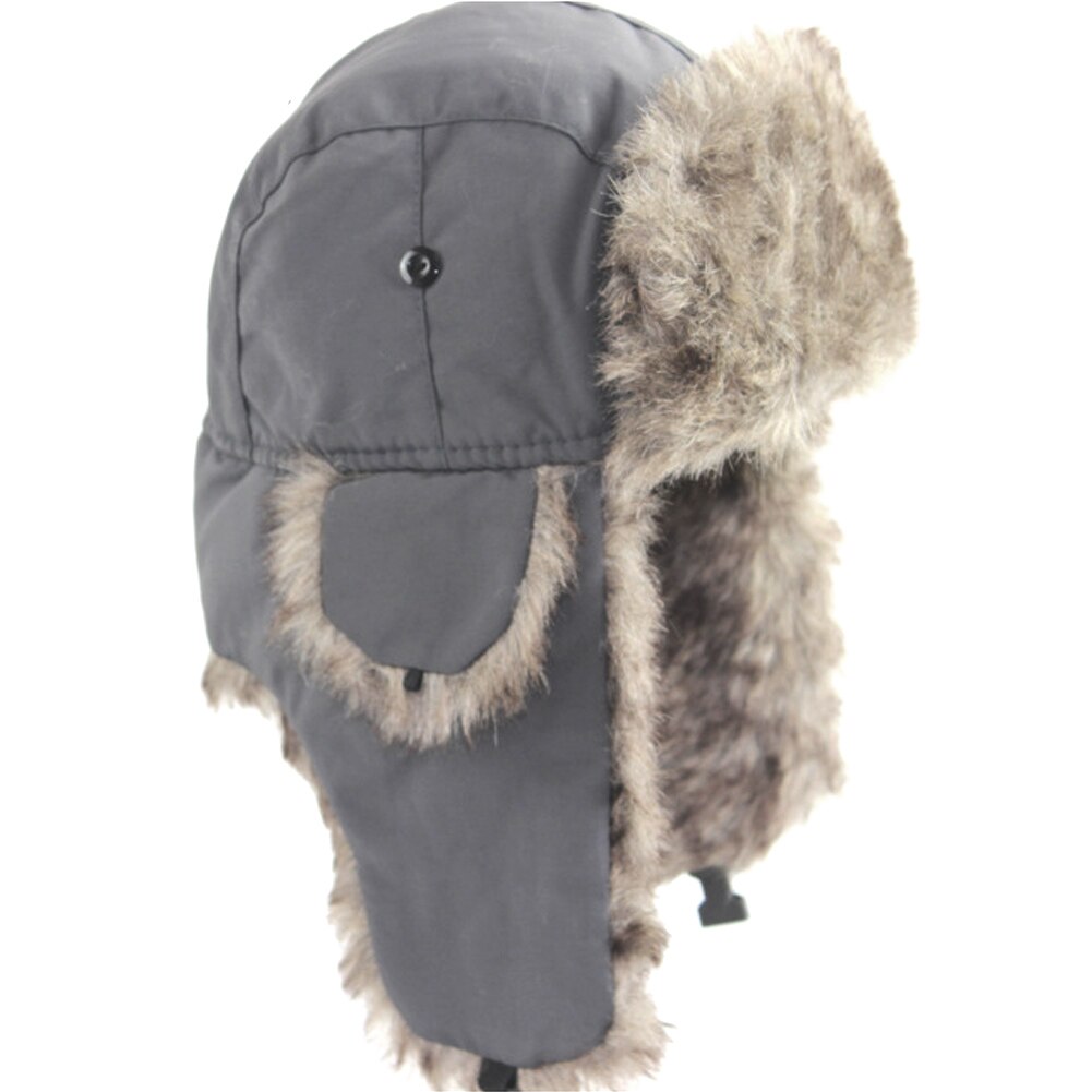 Unisex Winter Hat Trapper Russian Trooper Earflap Hat Winter Keep Warm Ski Hat Men Women Faux Fur Bomber Hats: grey