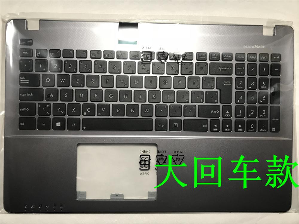Nuovo Palmrest tastiera per Asus X550 F550 A550 X550C X550VC FX50 FX60 X552M ZX50 K550L Y581C F550L A550J R510 R510J r510V Superiore: European grigio