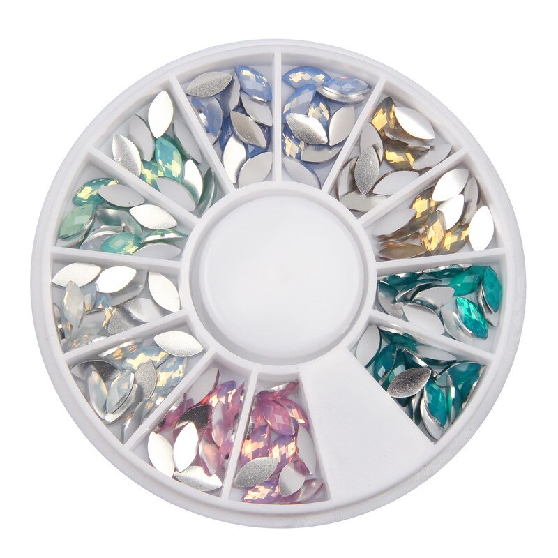 Elessical 6 kleuren paardenogen opaal strass manicure sieraden nagelbedels 3d diy manicure nagelkunst decoraties in wiel: Wy1103