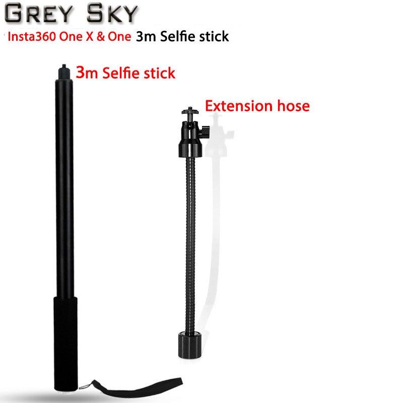 Insta360 one X2 Extension Rod 3m Selfie Stick Aluminum Alloy for Insta360 One RS Monopod Selfie Pole Panorama Camera Accessories: Package 2