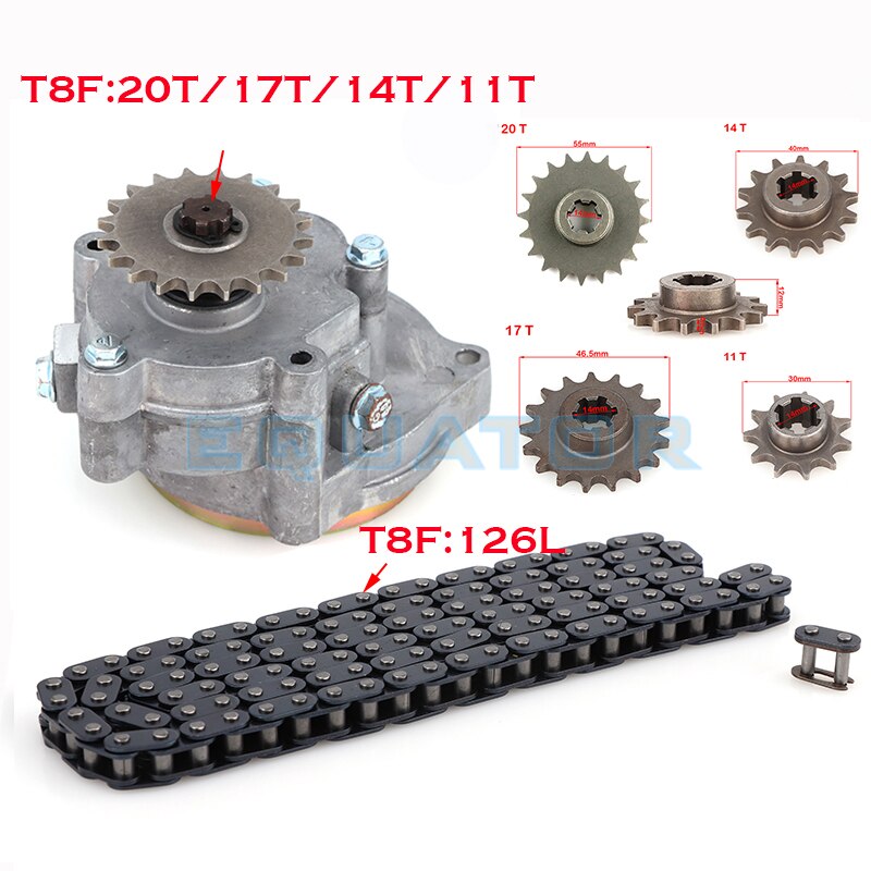 Tambour d&#39;embrayage T8F 11 14 17 20 dents boîte de vitesses, chaîne 33cc 43cc 49cc Ty Rod II Go Kart Mini Moto Dirt Bike Scooter Xtreme 126L