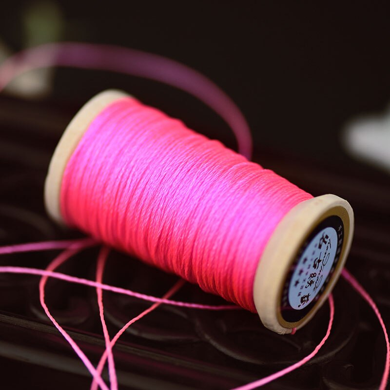 Roll Van 0.3 Mm Nylon Gevlochten Draad Hand Geweven Chinese Knoop Kwasten Lijn Ongeveer 50M Hoge Sterkte 3 strengen Draad Kwastje Lijn Roze: 6