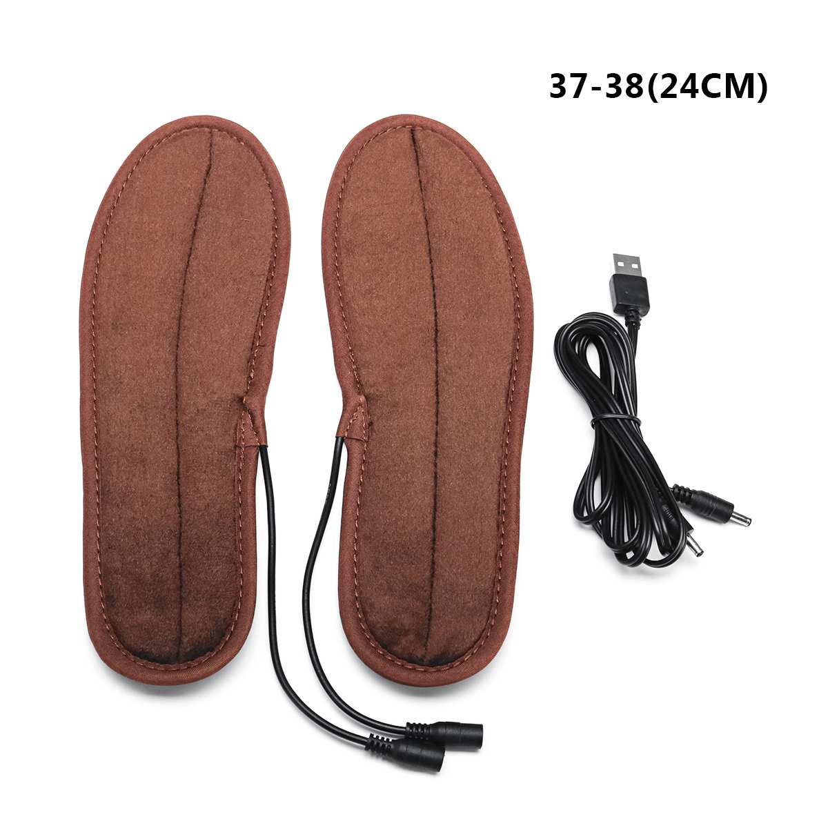 Unisex USB Electric Powered Heating Insoles For Outdoor Sports Shoes Boots Feet Warmer Plush Fur Soft Heated Insoles: 37 to 38