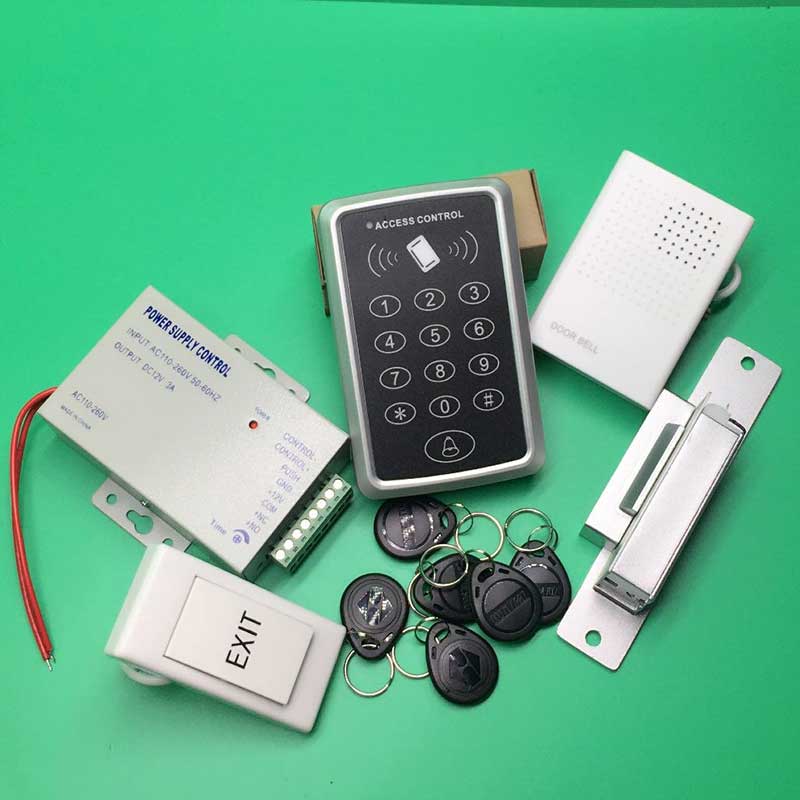 DIY Full Complete 125KHz Rfid Card Door Access Control Door Security System Kit with Fail Safe NC Electric Strike Lock