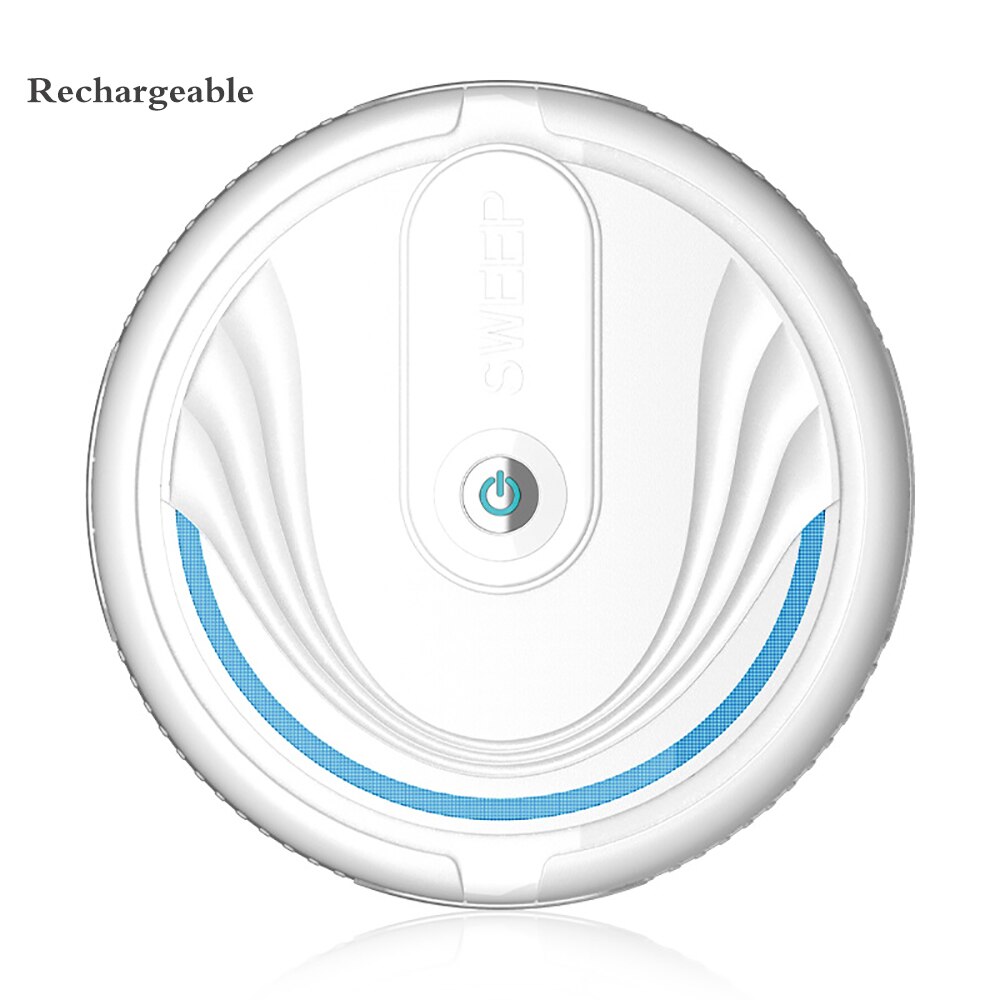 Mini Home Automatic Sweeping Vacuuming Robot Floor Cleaning Robot Vacuum Dry Wet Sweeping Floor Cleaner Dust Catcher: White