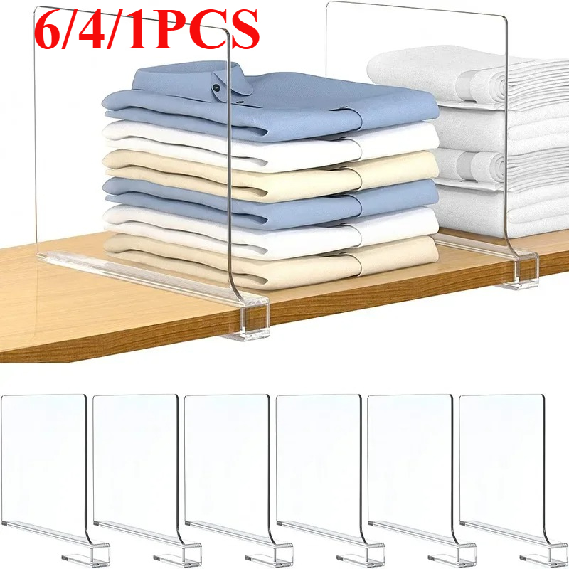 10 stks kast plank verdelers, verstelbare plastic transparante handtas tas kleding verdeler plank duidelijk verwijderbare plank separators voor slaapkamer keuken kasten plank opslag