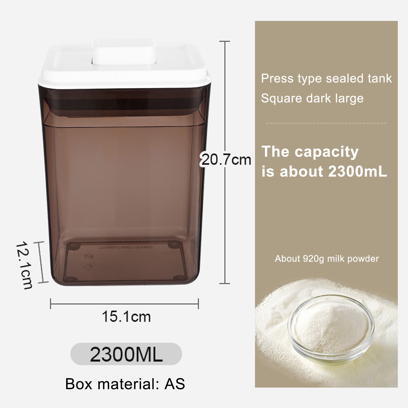 Plastic Food Sealed Boxes Press Button Grain Containers Multi-Purpose Storage Bin for Cereal Flour Baking Supplies Snack