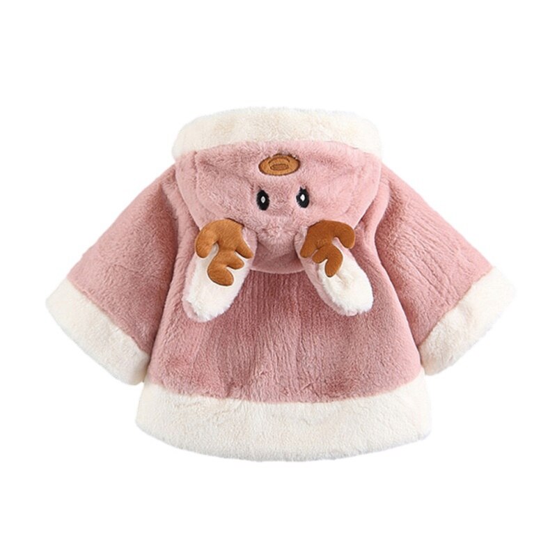 Baby Mädchen Cartoon Mantel Verdicken Plus Fleece Mit Kapuze Nette Deer Langarm Warme Outwear Winter Kleidung