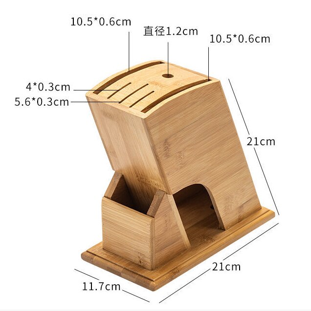 Bamboo Knife Holder, Knife Holder, Storage Rack, Dish Rack, Household Kitchen Supplies, Multi-function Knife Holder: Tilting tool holderB