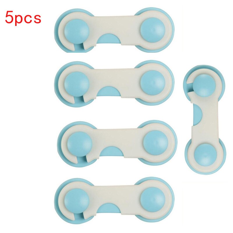 5 pcs Baby Drawer Lock Children Security Protection Cabinet Locks Straps Toddler Child Safety Equipment Lock Refrigerator Closet: Blue