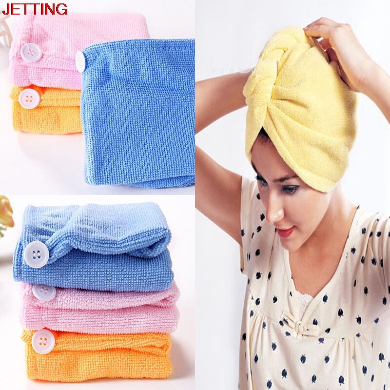 Tulband Hair-Drogen Douche Microfiber Handdoek Caps Sneldrogende Baden Absorberende Badjas Hoed Multi Kleuren Haar Wraps Voor vrouwen