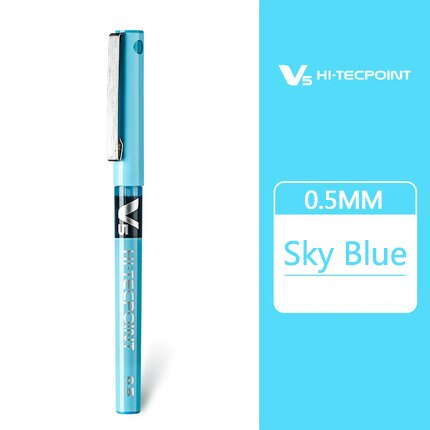 6/12 Uds piloto BX-V5 aguja completa recta bolígrafo líquido BX-V5 0,5mm gel bolígrafo multicolor de gran capacidad: Sky blue / 6pieces