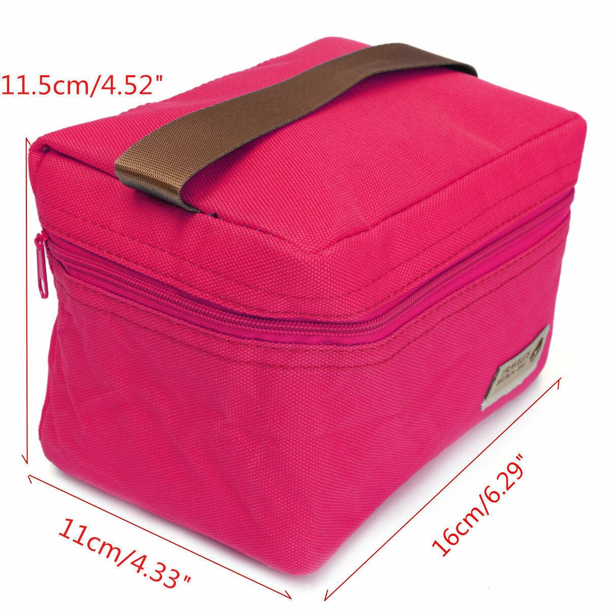 Portable Lunch Bag Thermal Insulated Lunch Box Tote Cooler Bag Bento Pouch Lunch Container School Food Storage Bags: rose red