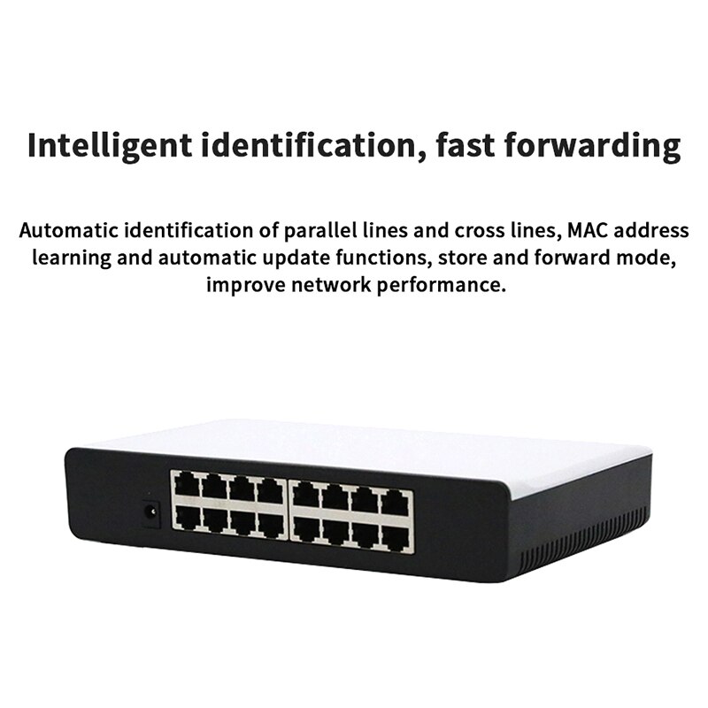 Commutateur Ethernet de bureau GLVISION GLS16 16 Ports, Ports RJ45 à négociation automatique 10/100Mbps, MDI/MDIX automatique