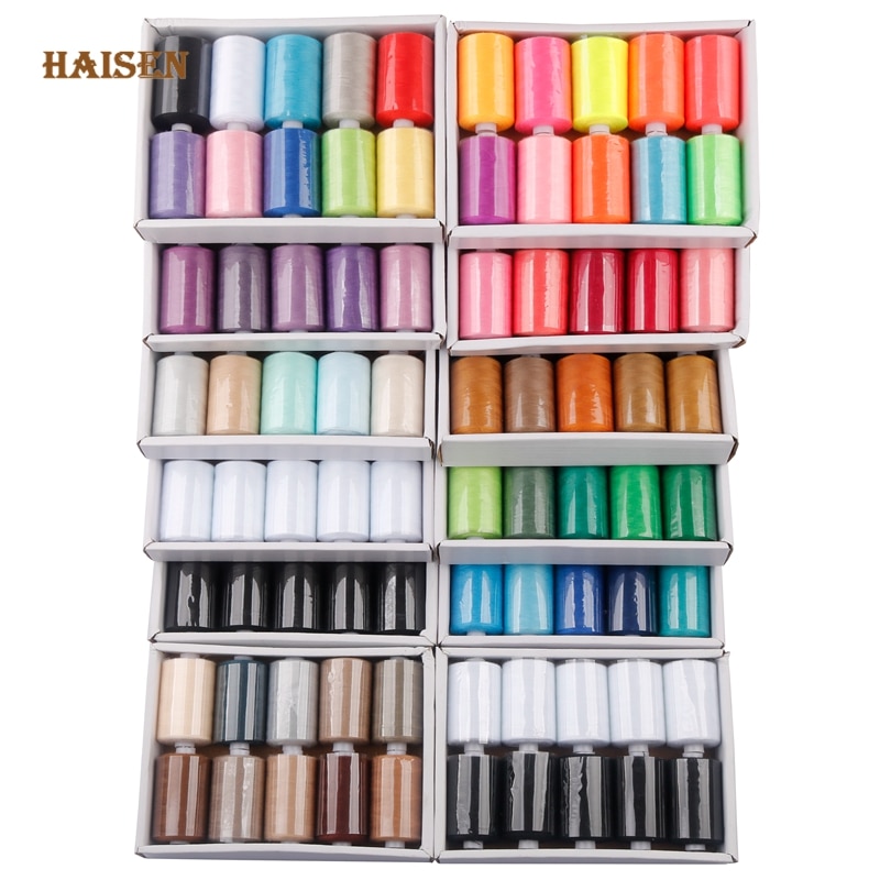 10 Spools/Set,402 Multi Colors Polyester Thread 1000 Yard Coil For DIY Quilting,Needlework&amp;Household Sewing Machine