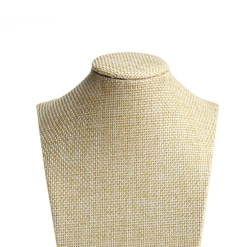 Linen Mannequin Bust Jewelry Necklace Pendant Neck Model Display Stand Holder