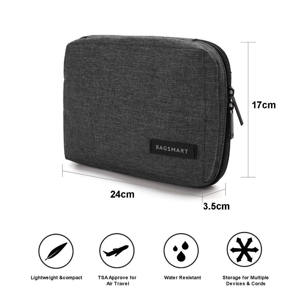 BAGSMART Reise Organisatoren für Daten Linie SD Karte USB Kabel Digital Gerät Elektronische Zubehör Tasche Nylon Reisetasche Herren Tasche