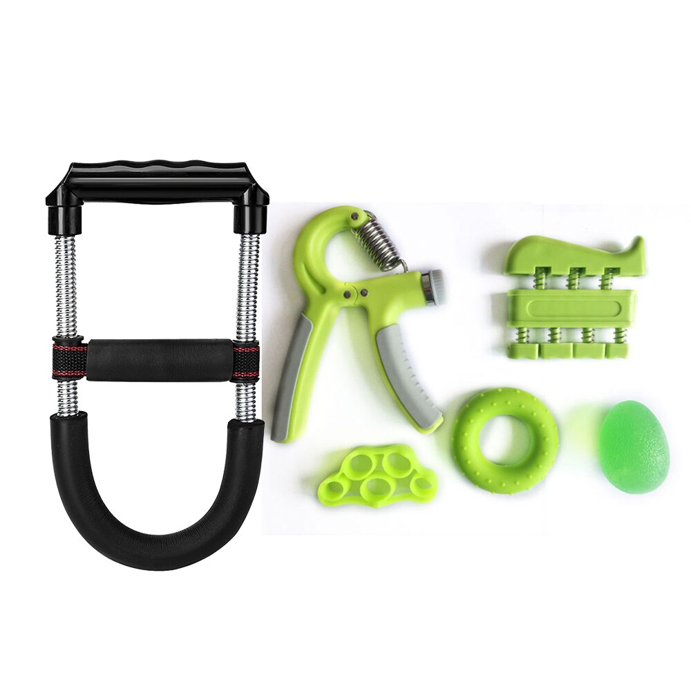 6 stk/sæt håndgreb forstærker håndledsøvelser omfattende fitnesscenter fitness finger power træning muskel relex genopretningsudstyr: Grøn
