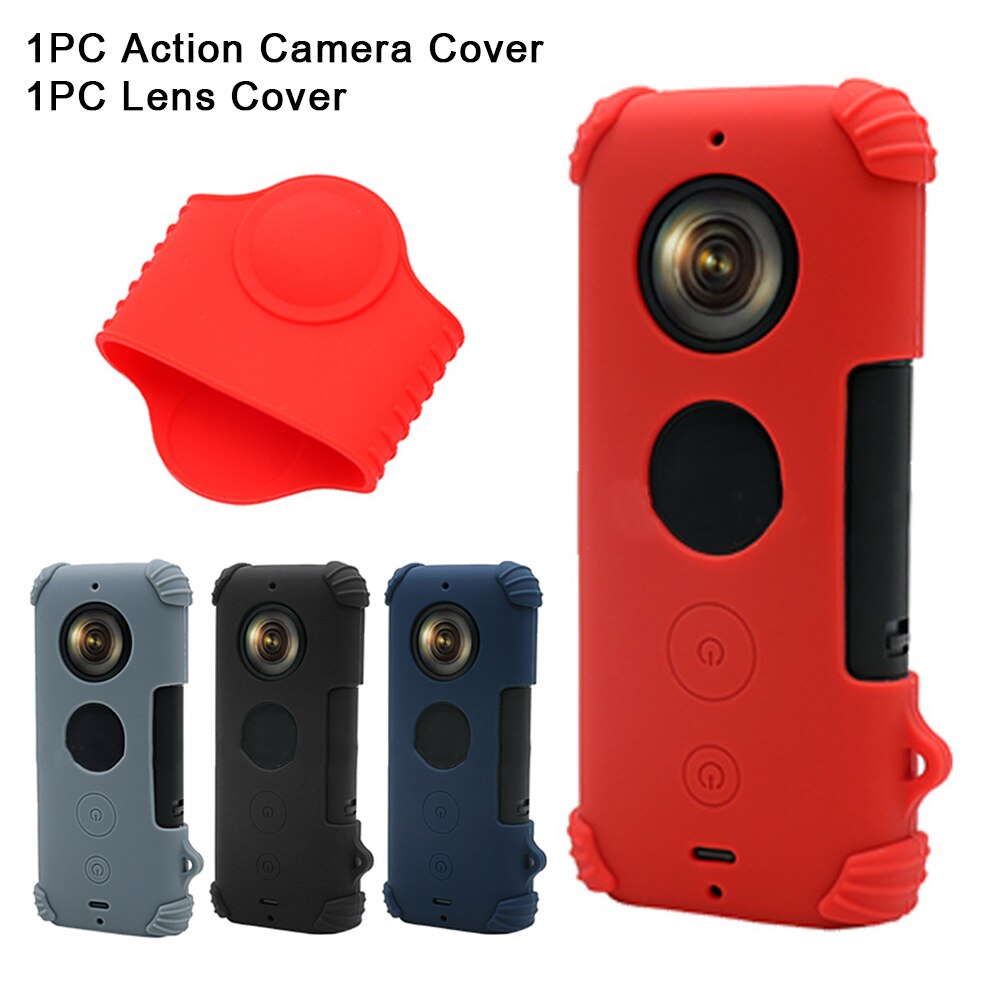 Skridsikker action kamera cover fotografering tilbehør fuld beskyttende støvtæt solid blød silikone til insta 360 one x